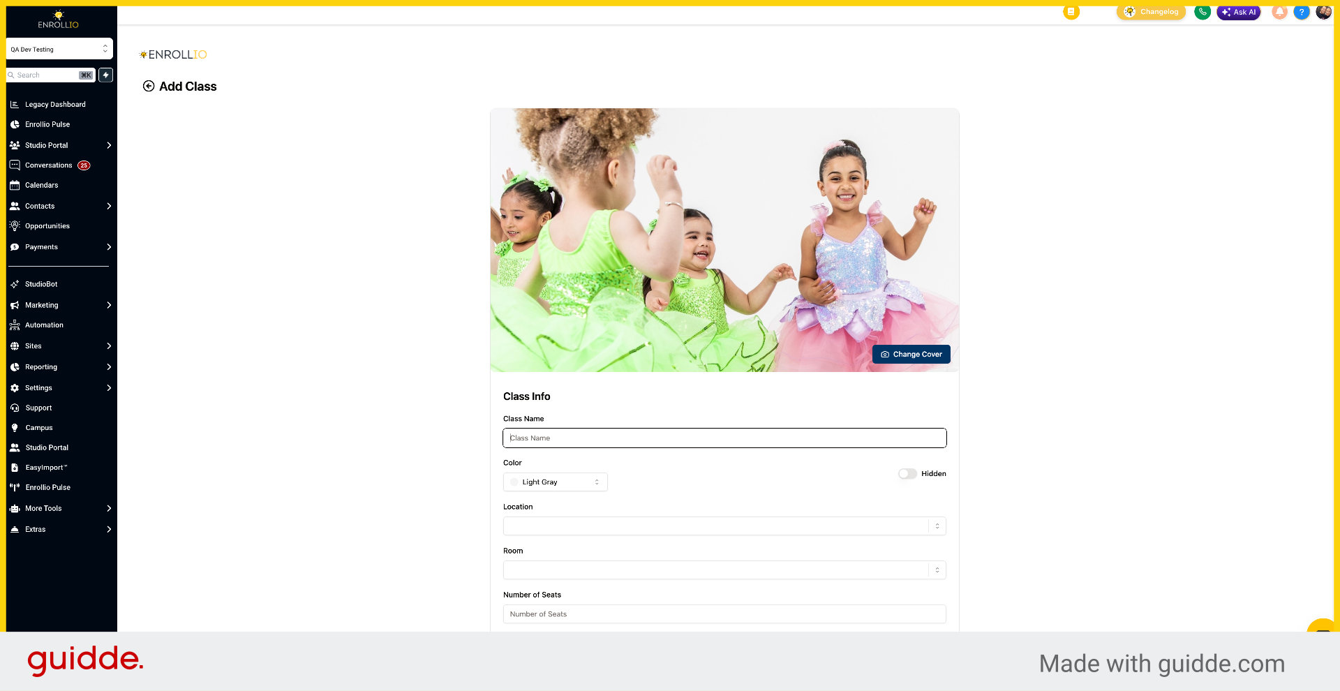 Click Class Name Field