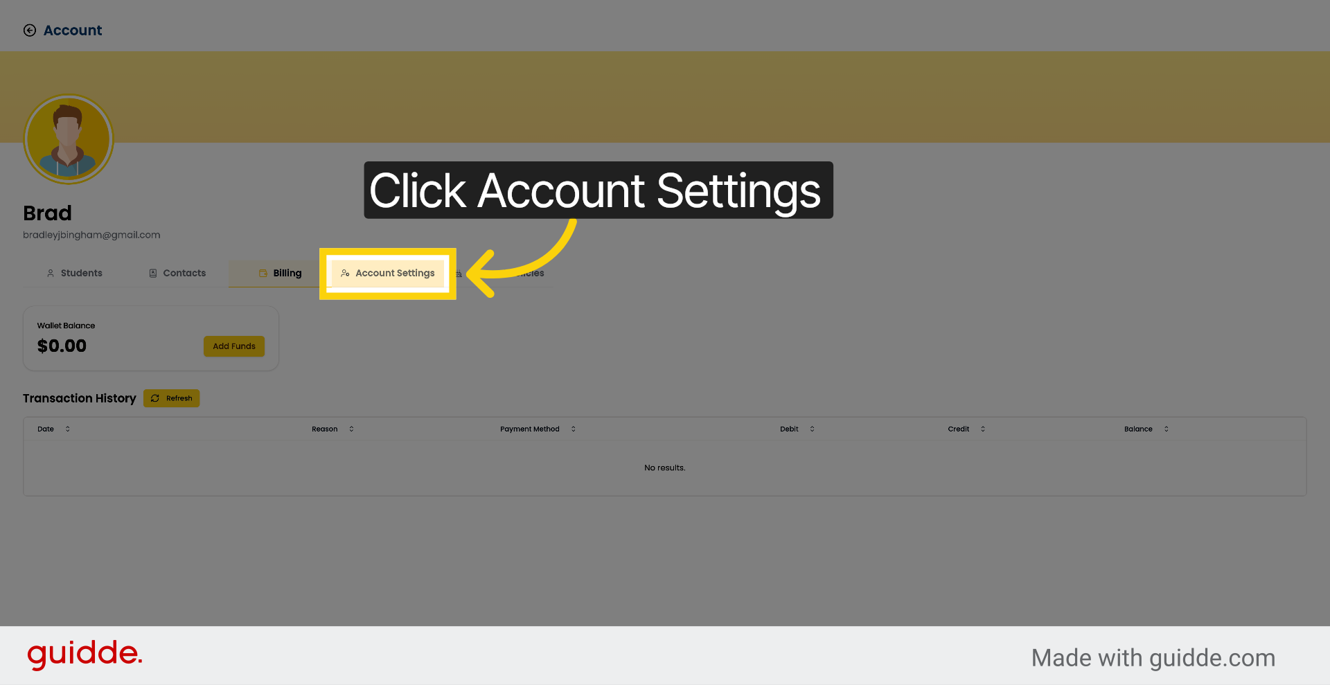 Navigate To Account Settings
