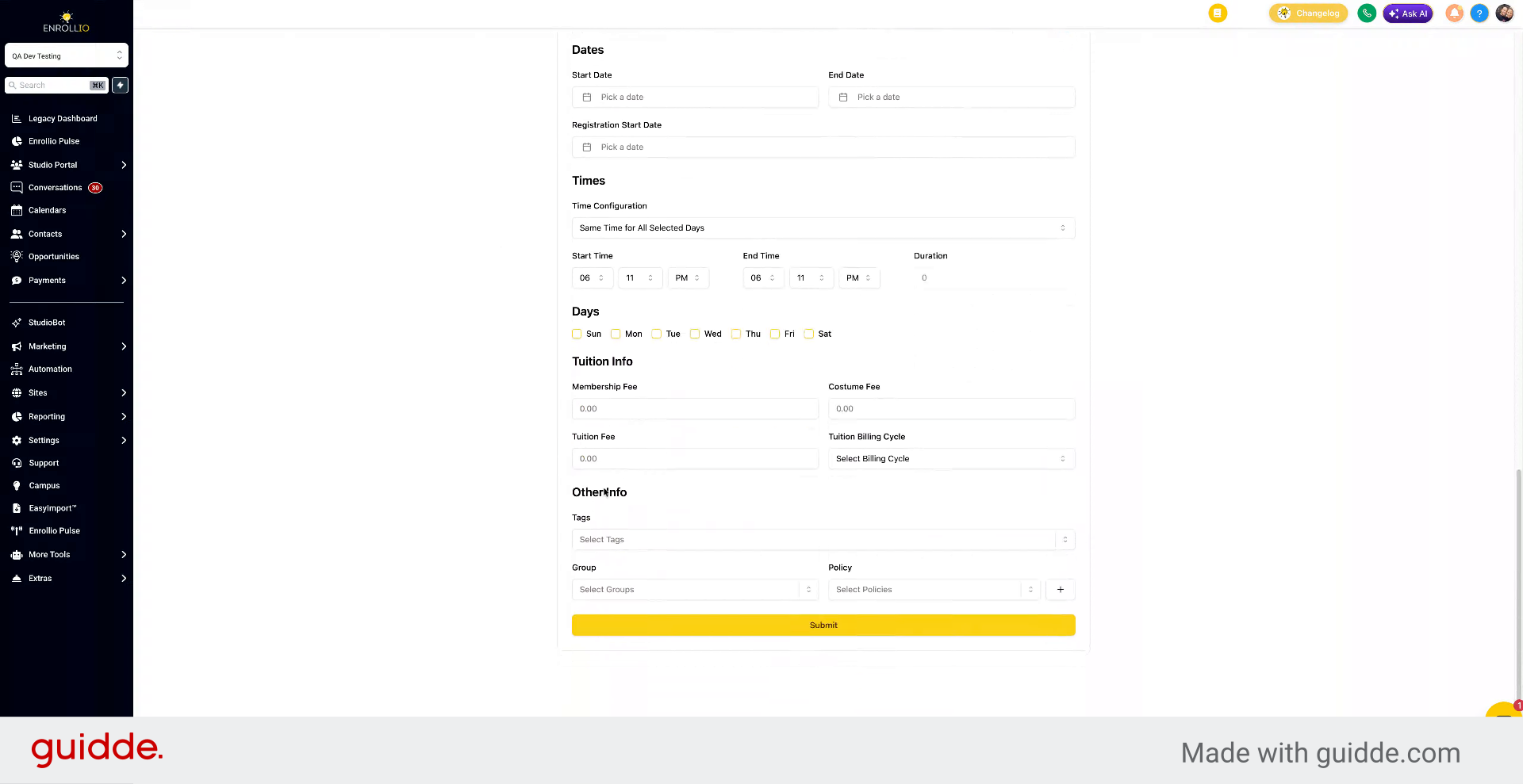 Create Groups or Tags in Class