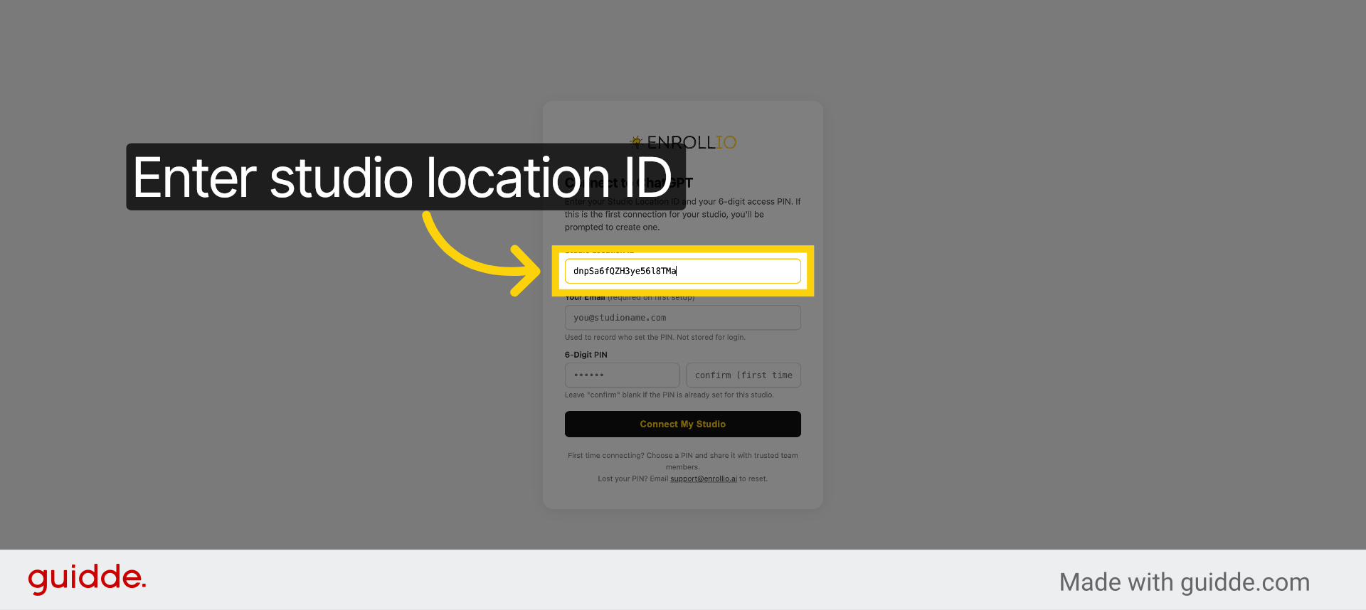 Enter Studio Location ID