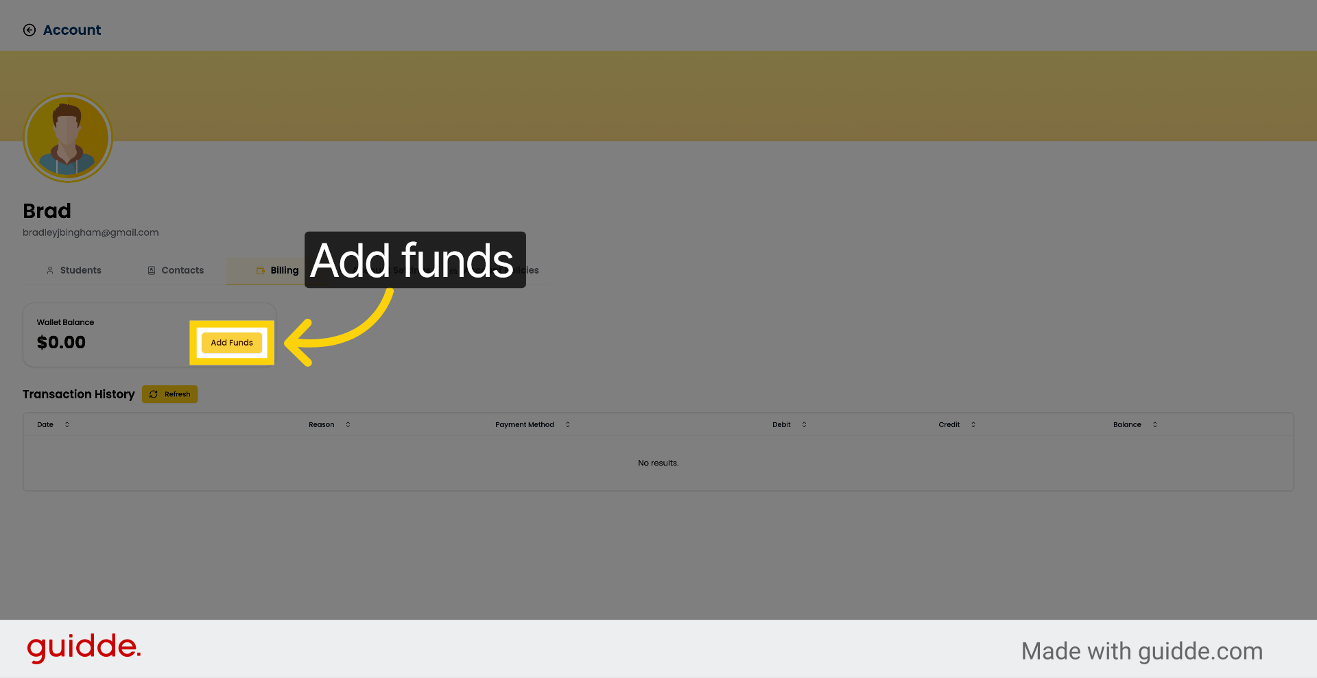 Add Funds to Account