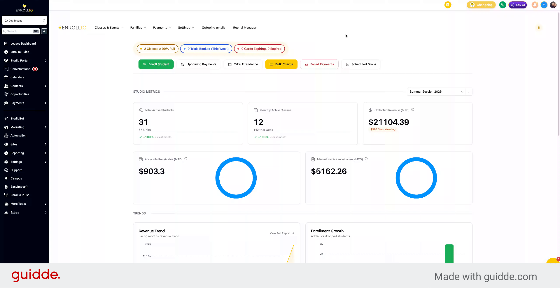 Tour the Studio Dashboard