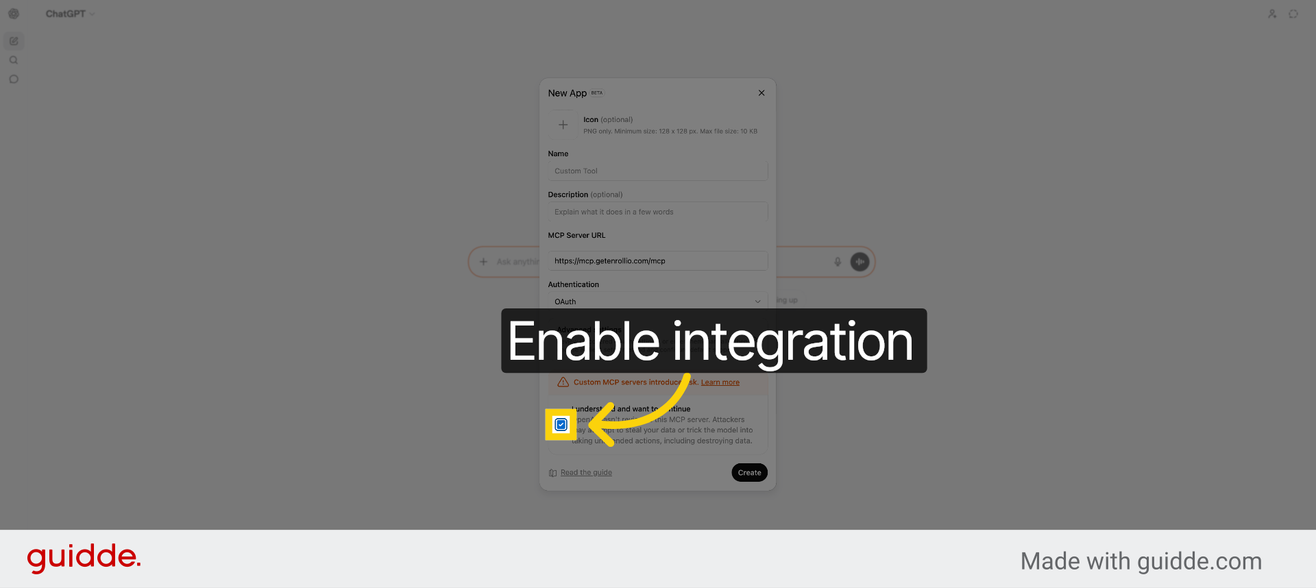 Enable Integration Option