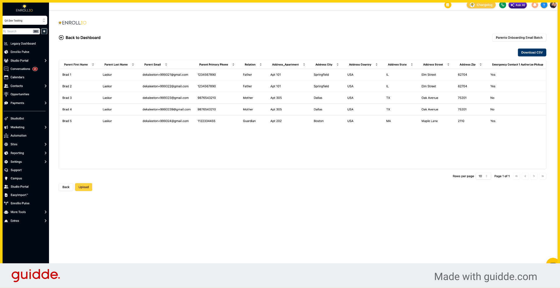 Upload Validated Data