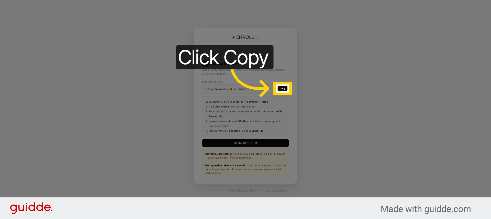 Copy Integration URL