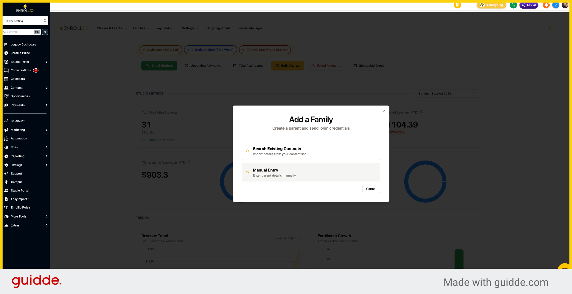Enter Parent Details Manually