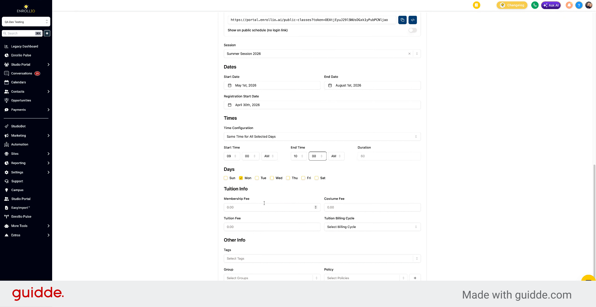 Configure Membership and Bulk Fees