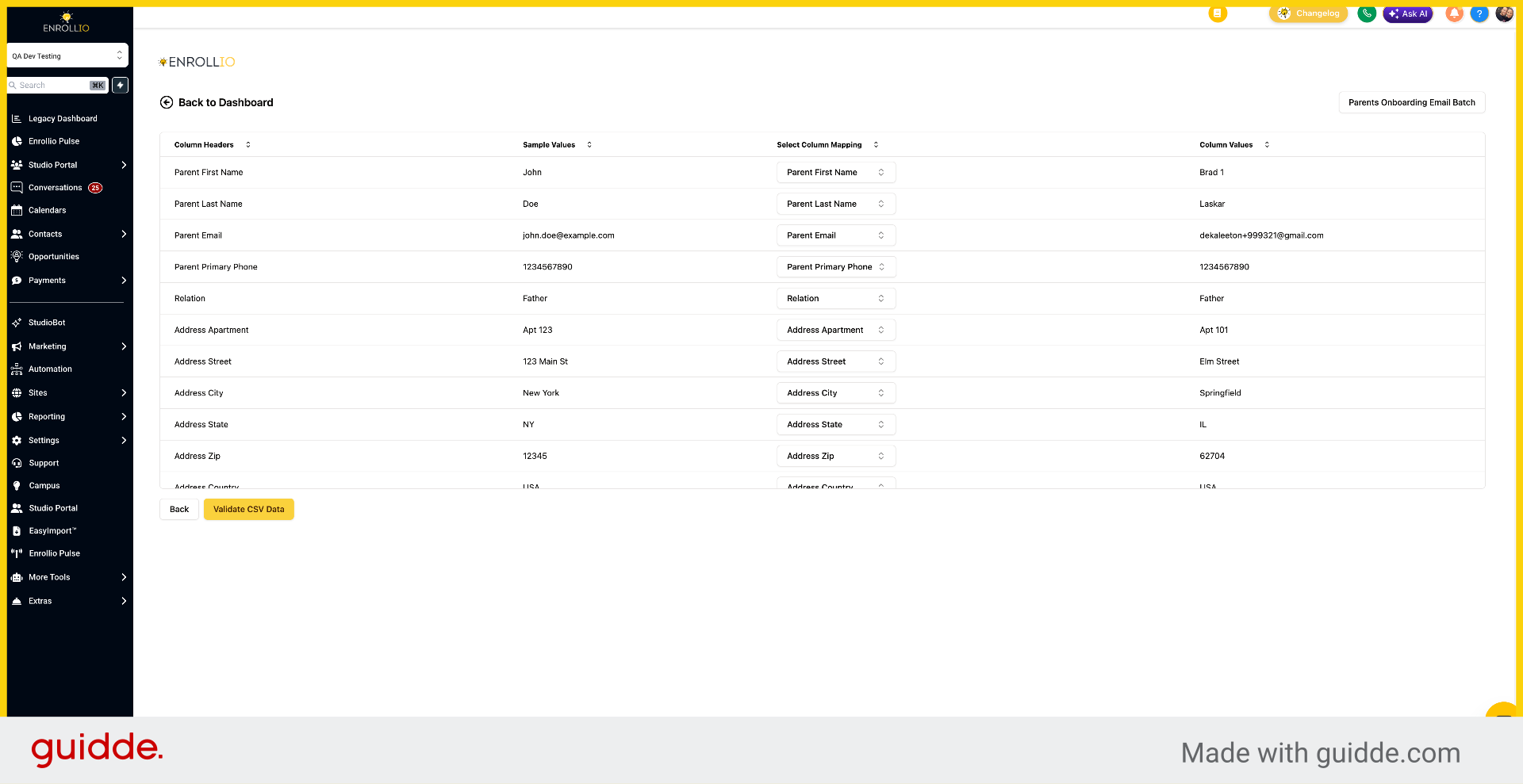 Validate CSV Data