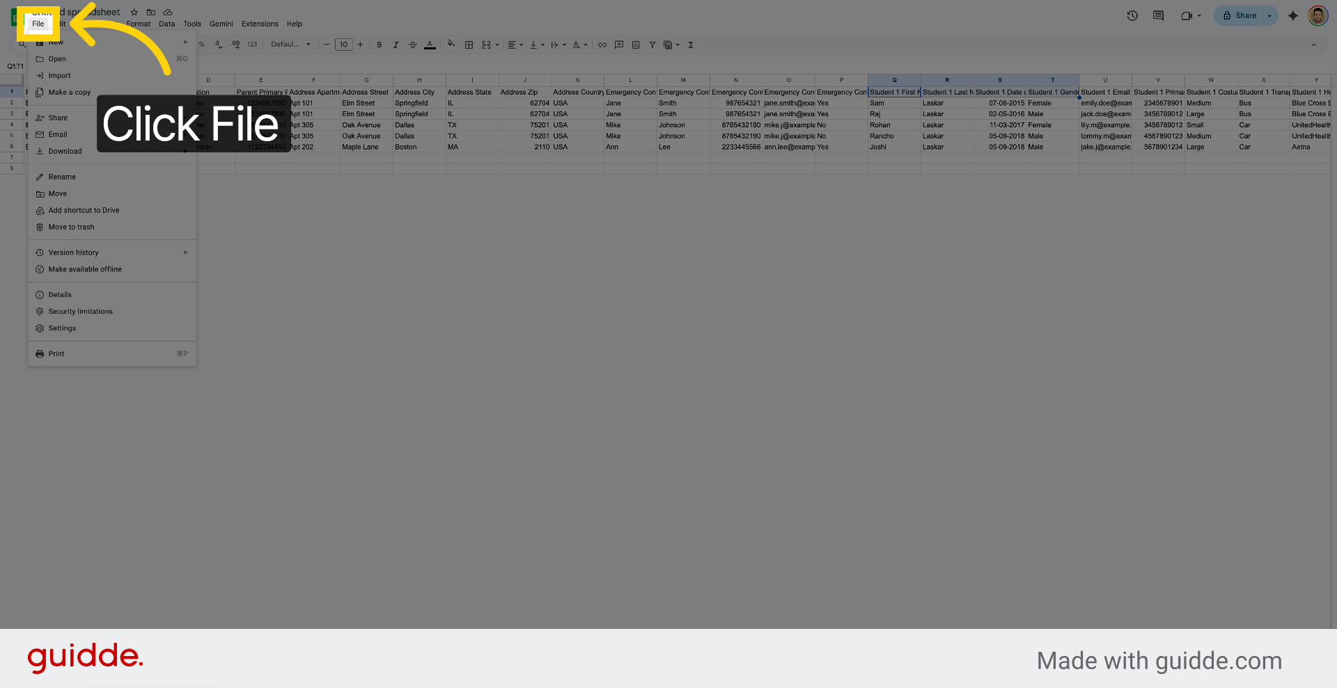 Open File Menu