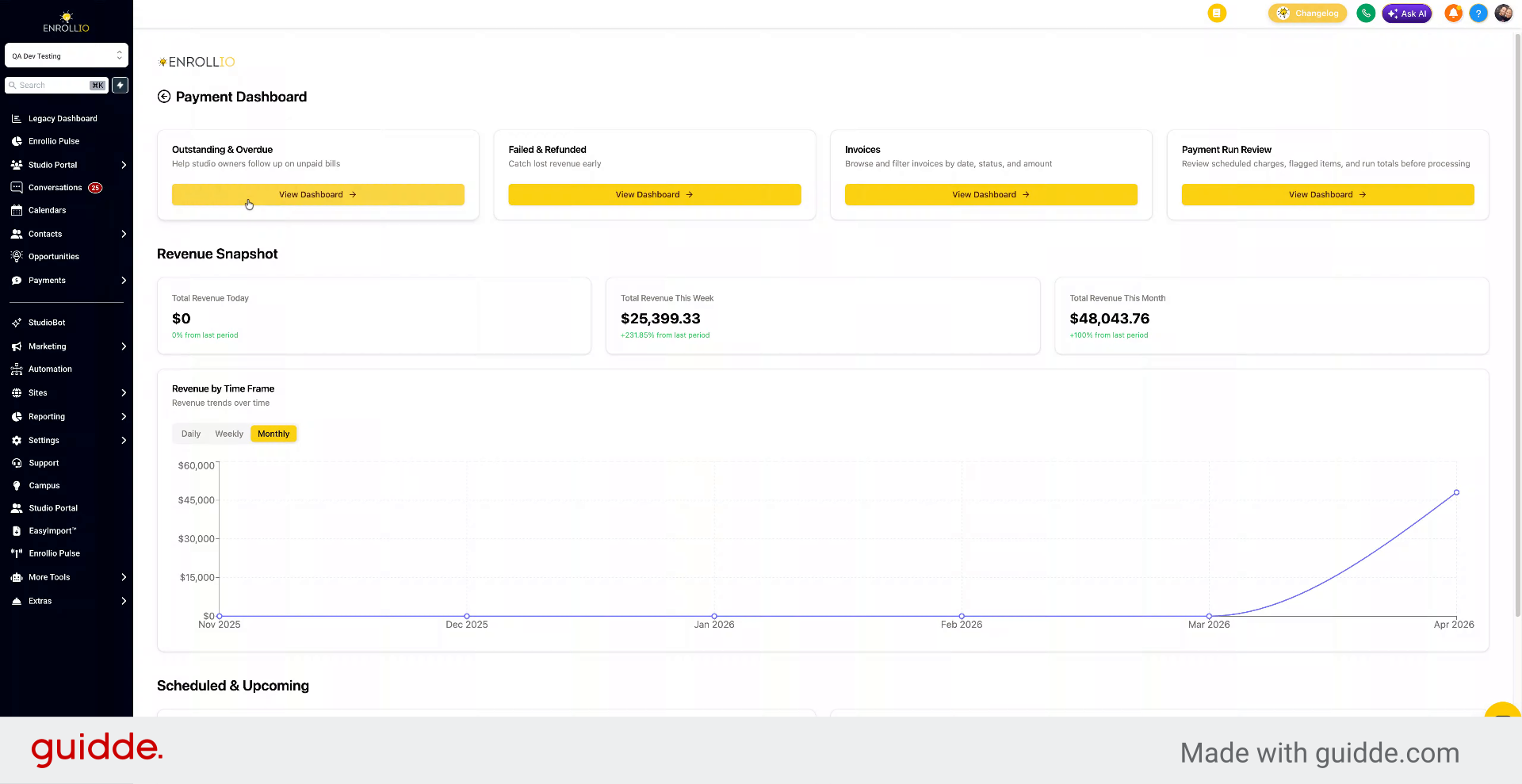 Access Outstanding and Overdue Dashboard