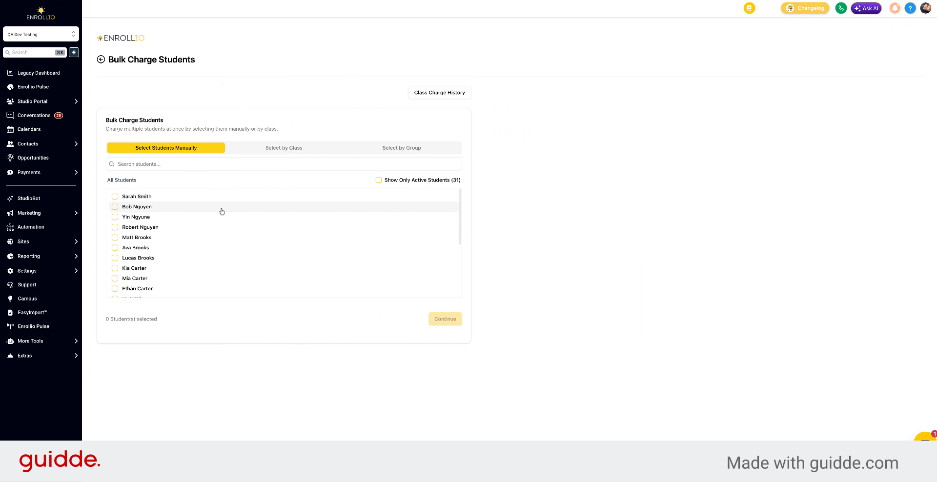 Schedule Bulk Charges