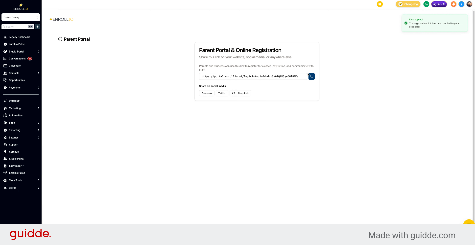 Send Link For Account Creation