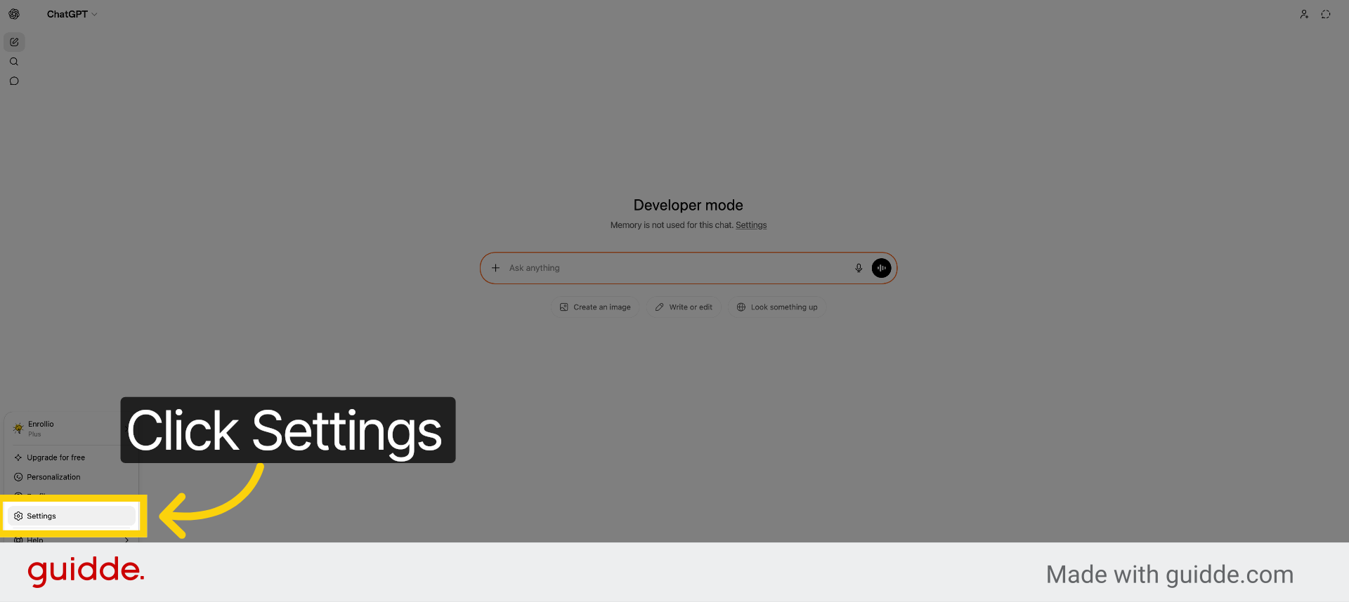 Open ChatGPT Settings
