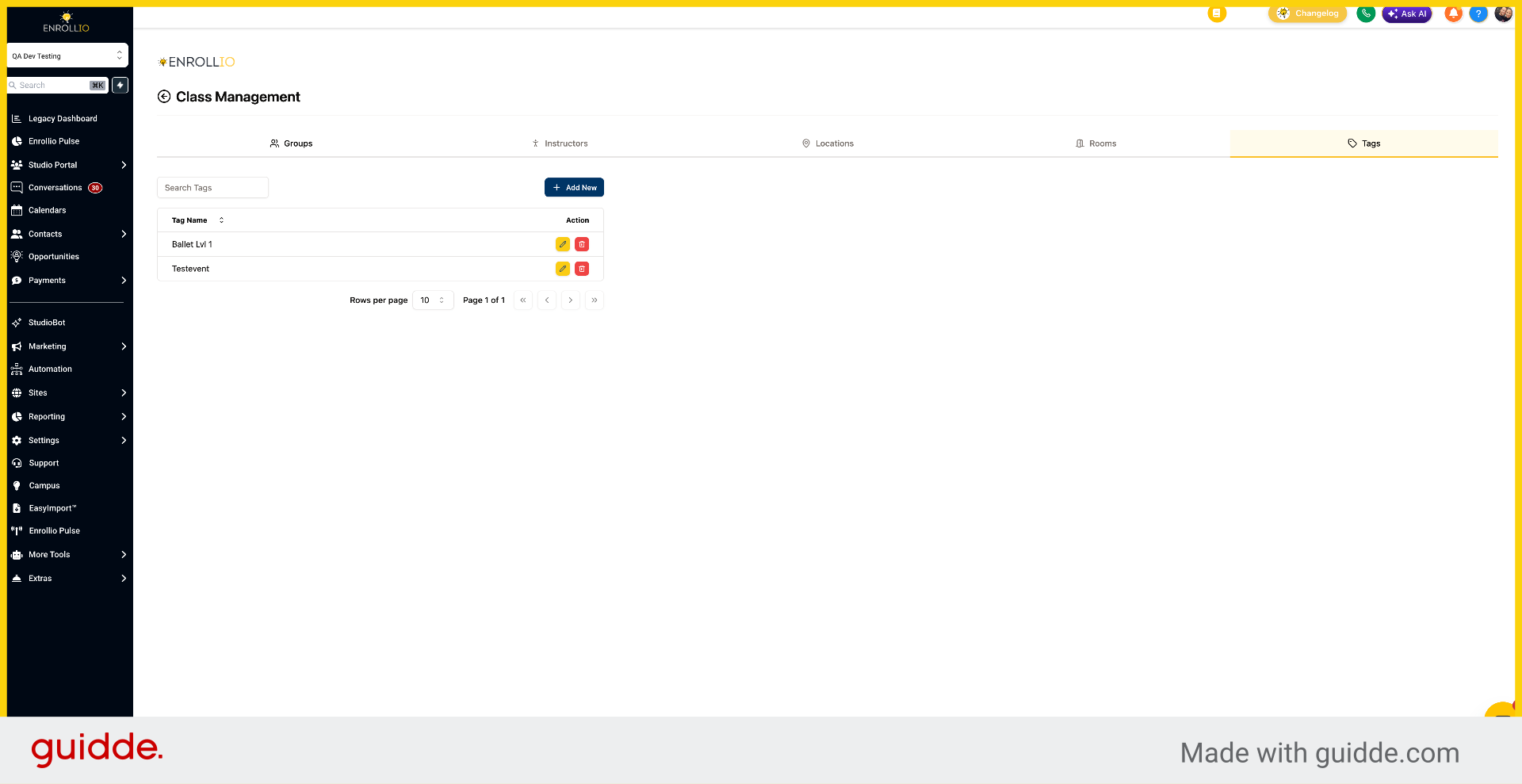 Access Groups Section
