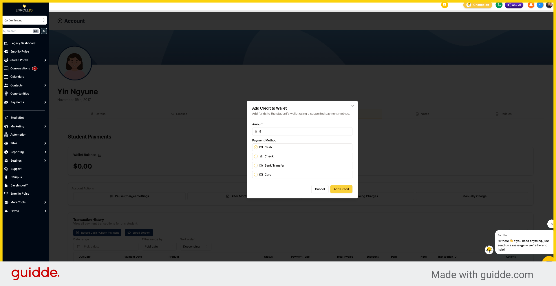 Confirm Add Credit