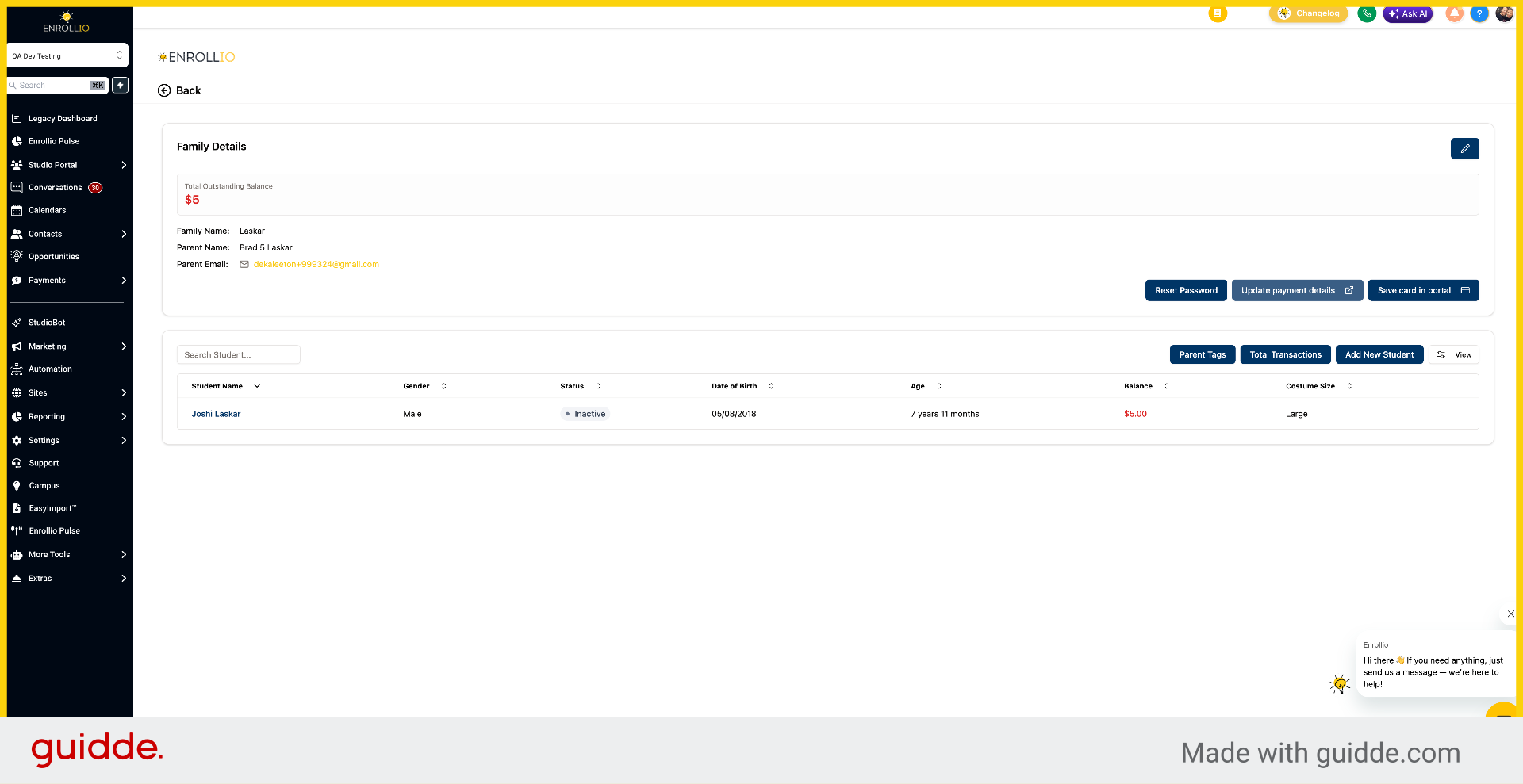 Open Payment Details Update