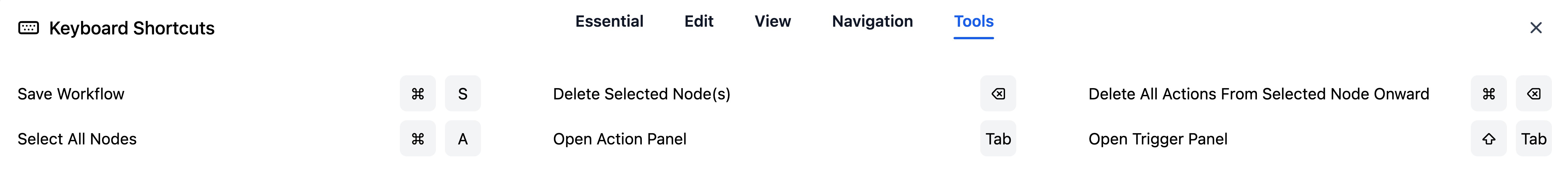 Keyboard shortcuts