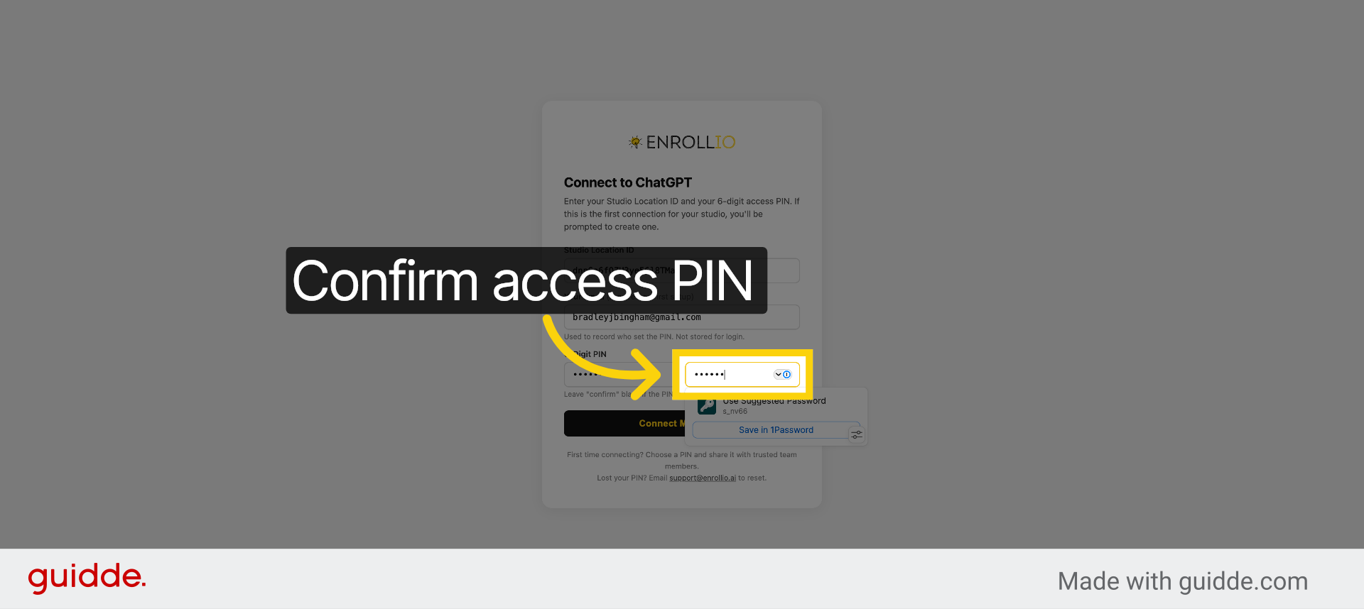 Confirm Access PIN
