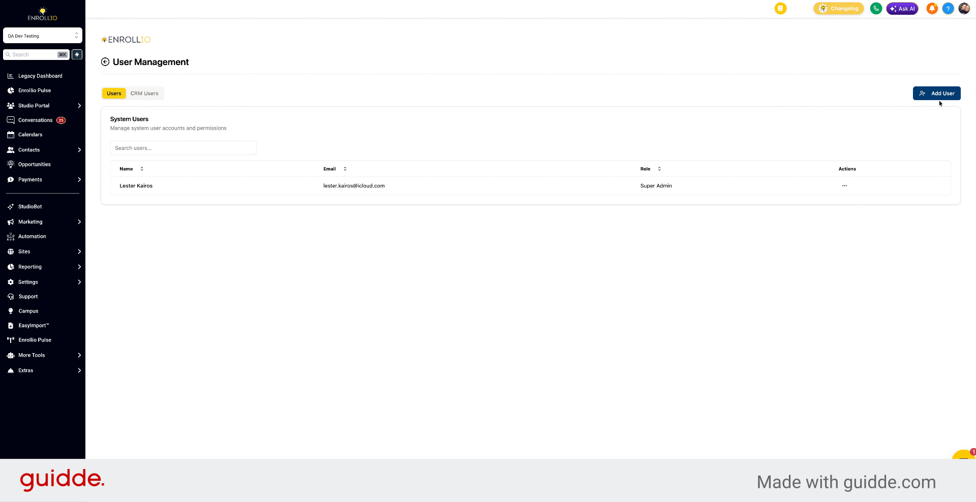 Add New User Details