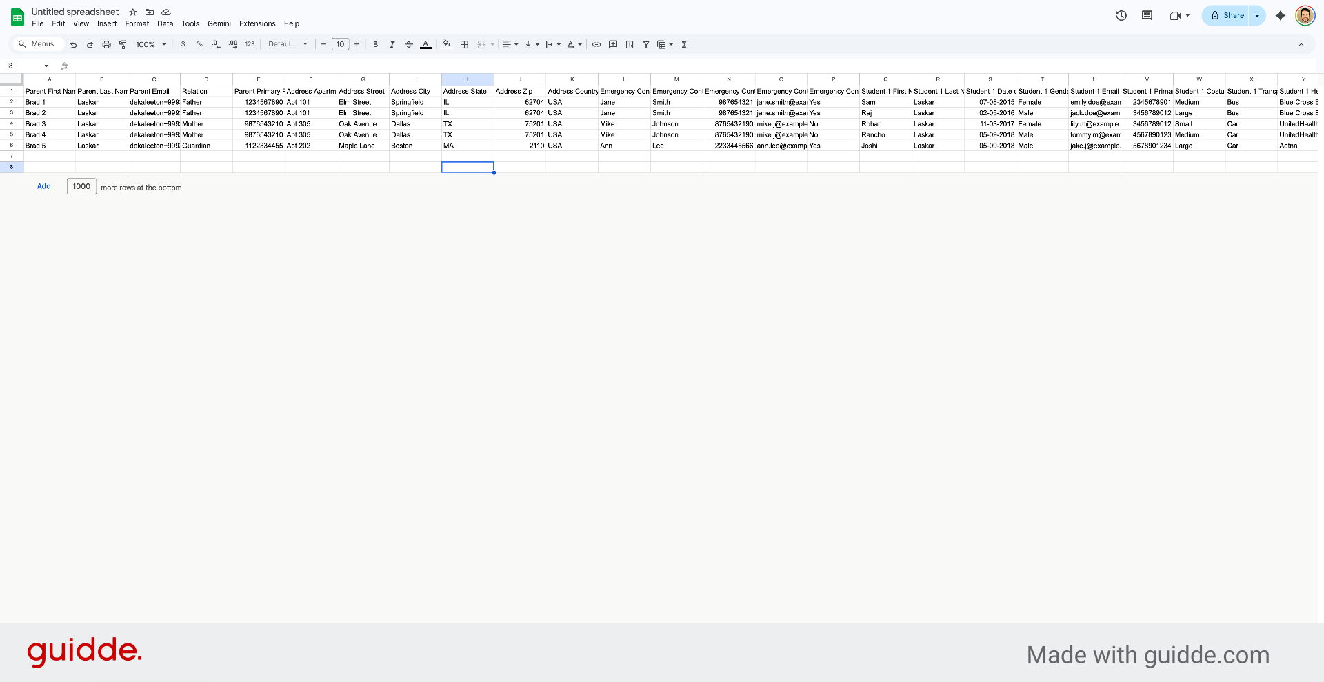 Open Template in Google Sheets
