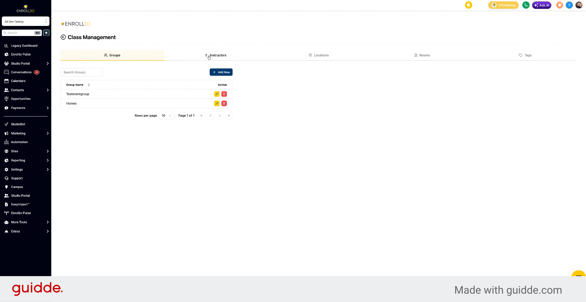 View And Manage Locations