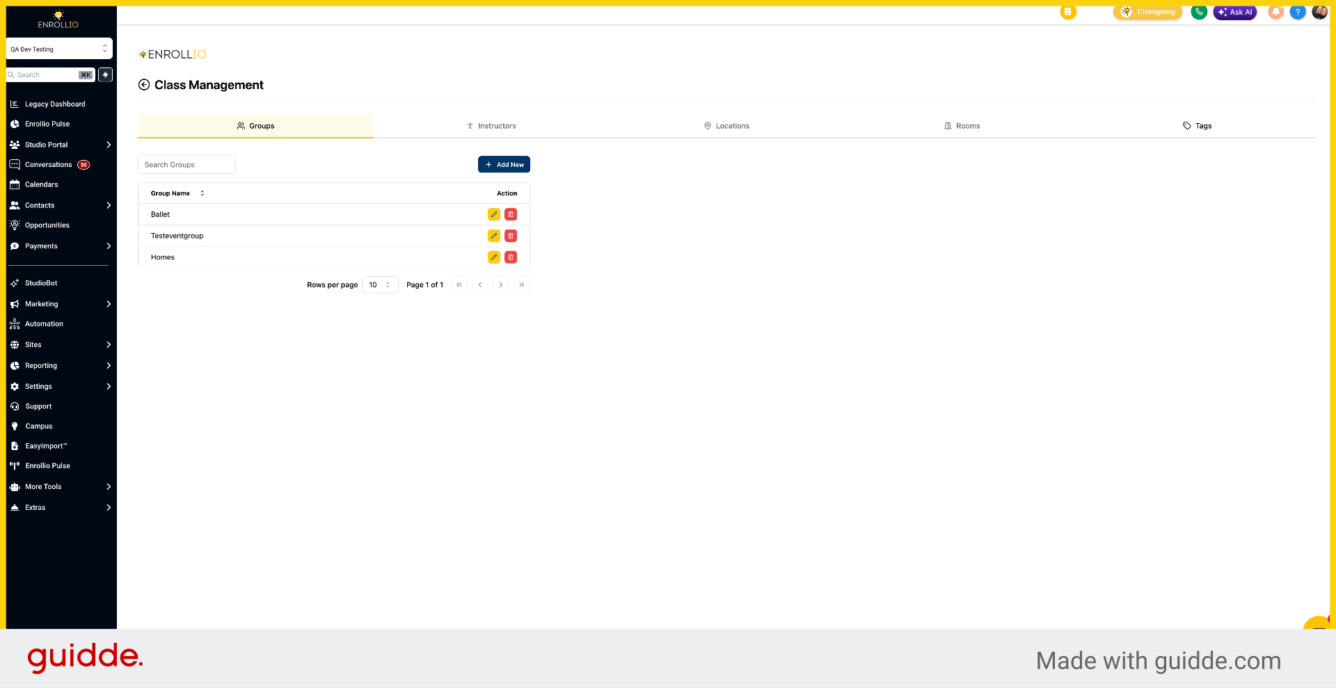 Access Tags Section